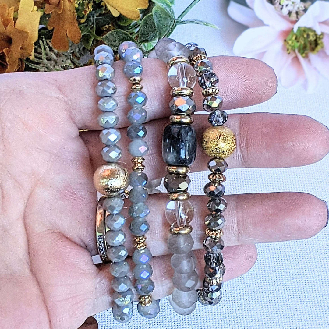 Regal Gray Crystal Endless wrap bracelet