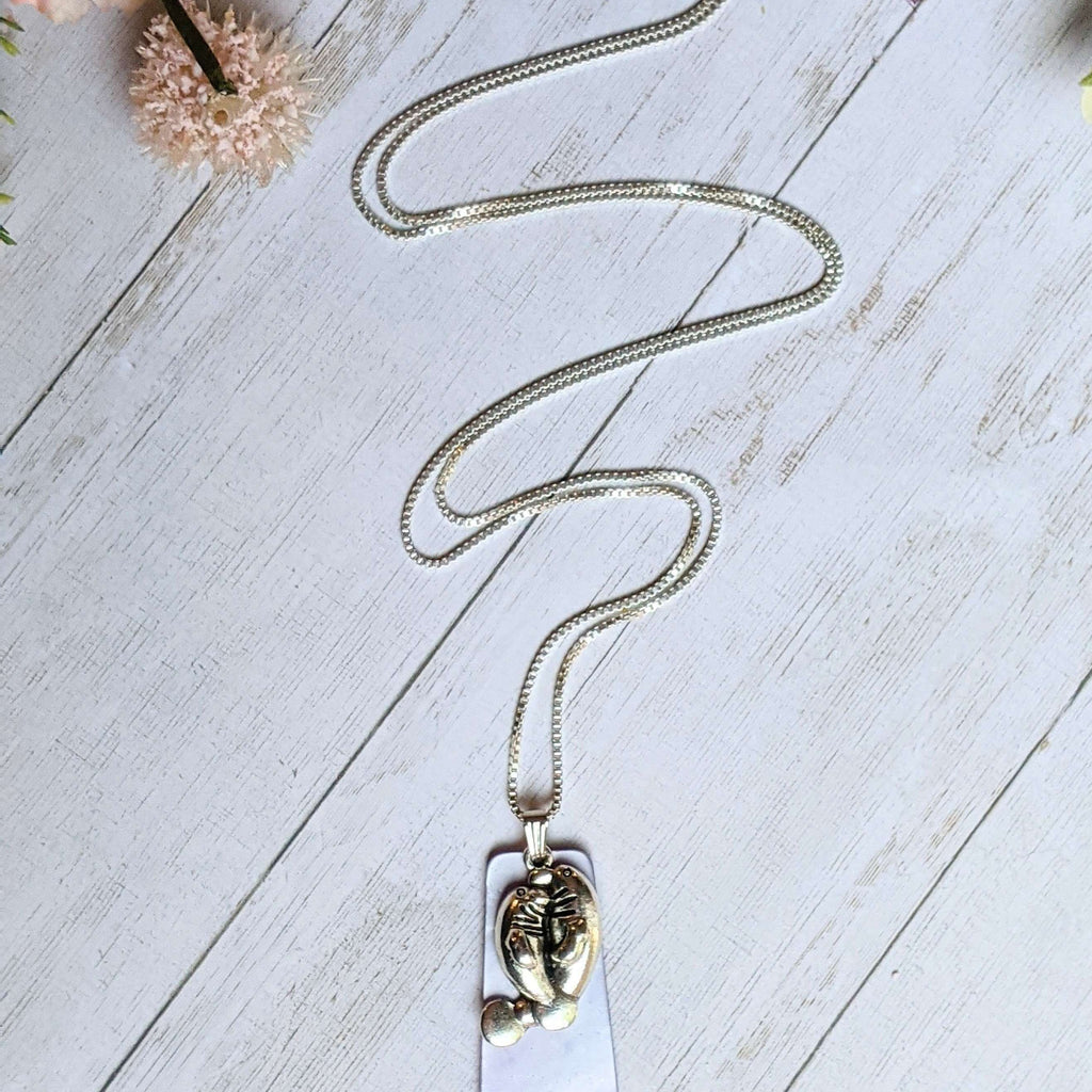 Manatee with Calf Tag necklace, 30 inch