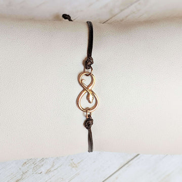 Gold Eternity Snake Symbol Waxed Cord surfer Bracelet
