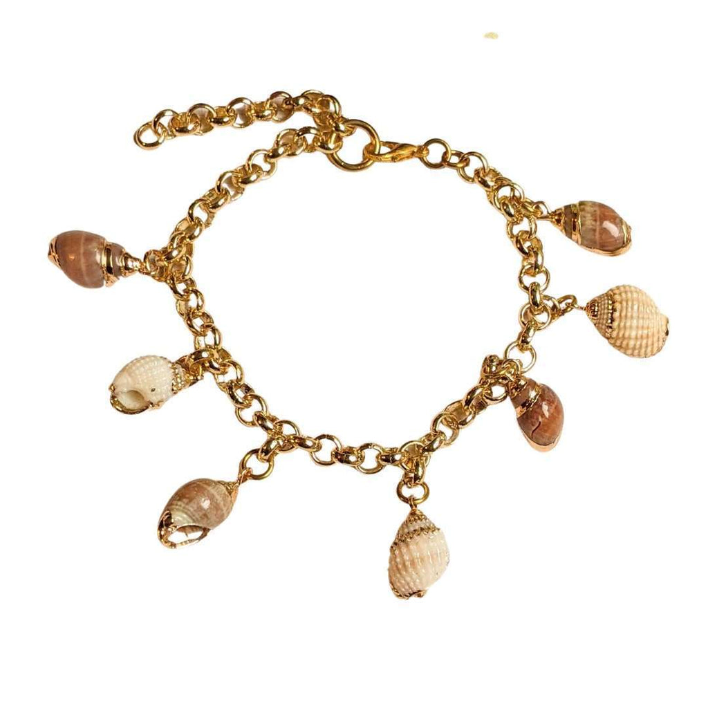 Genuine Conch Seashell Charm Bracelet
