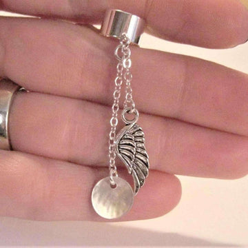 Angel Wing ear cuff, Silver