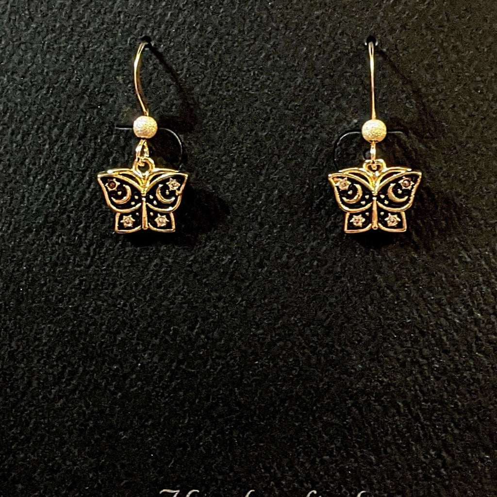 Celestial Butterfly Gold dangle earrings