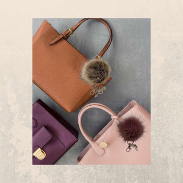 Hair Stylist Keychain/Faux Fur Pom Pom Charm Key Chain-Purse Charm/Journal Charm