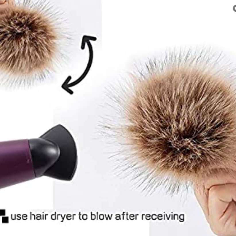 Hair Stylist Keychain/Faux Fur Pom Pom Charm Key Chain-Purse Charm/Journal Charm