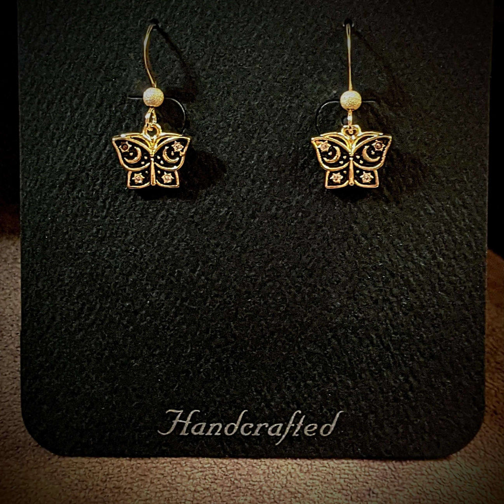Celestial Butterfly Gold dangle earrings
