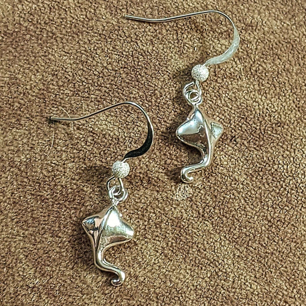 Manta Ray Sterling Silver dangle earrings