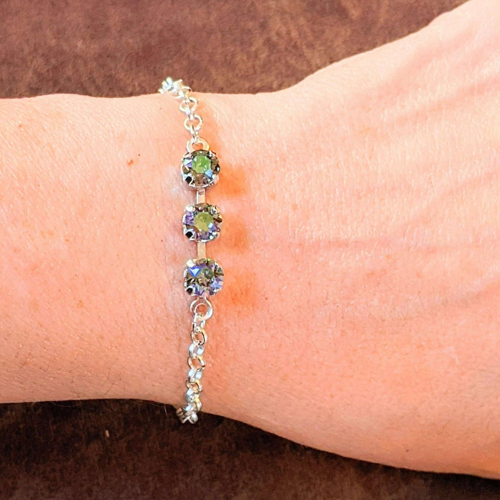 Minimalist Brilliant Three Faceted Crystal Bracelet