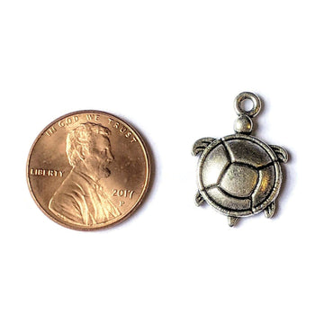 Silver Round Turtle/Tortoise Charm