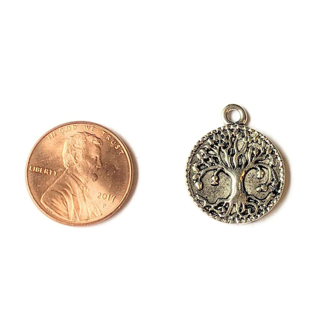 Silver Tree of Life Disc Charm IV