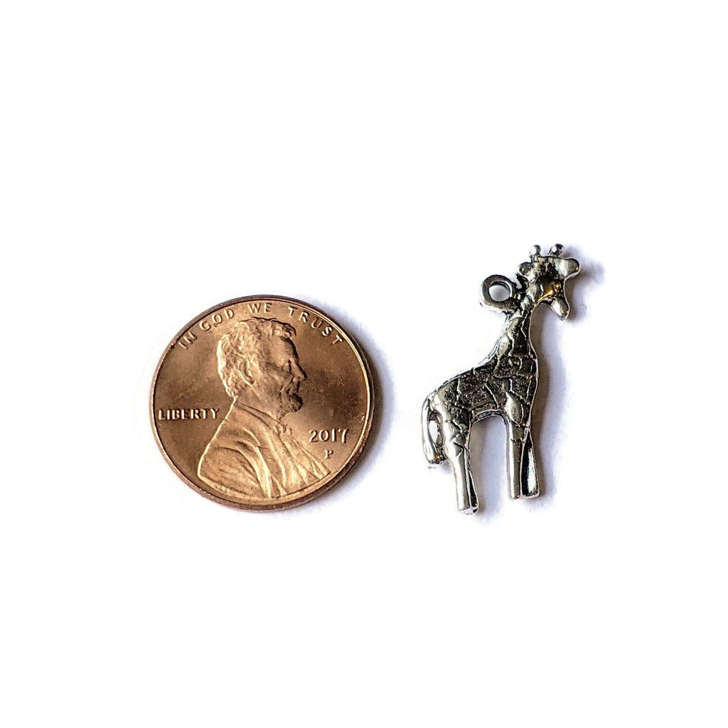 Silver Small Giraffe Charm Pendant