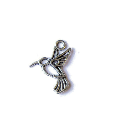 Silver Open Hummingbird Charm
