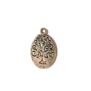 Antique Silver Tree of Life Disc Charm III