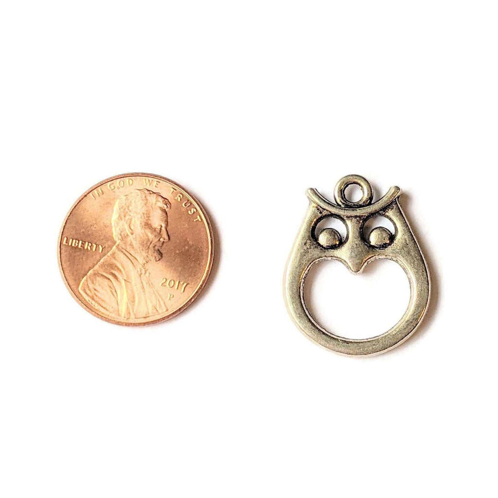 Silver Open Owl Charm Pendant