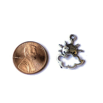 Silver Happy Sun Cloud Charm
