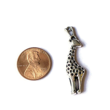 Silver Large Giraffe Charm Pendant