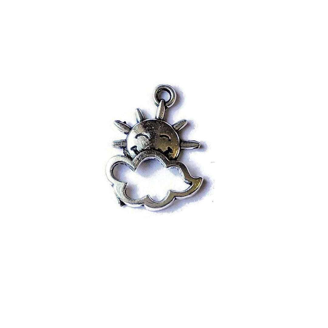 Silver Happy Sun Cloud Charm