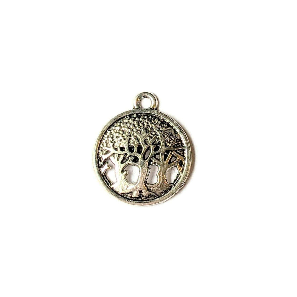 Silver Forest of Life Disc Charm