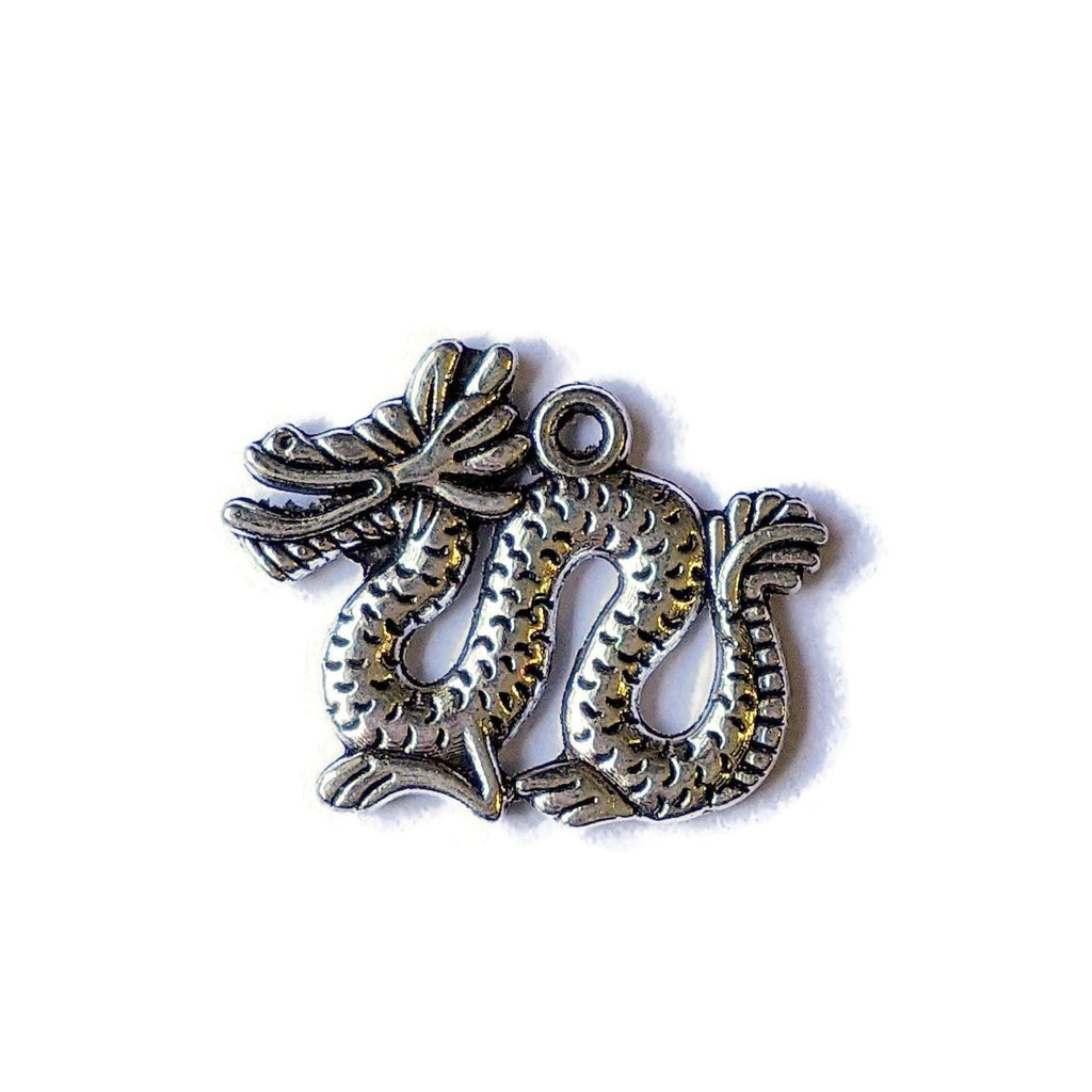 Silver Chinese Dragon Charm