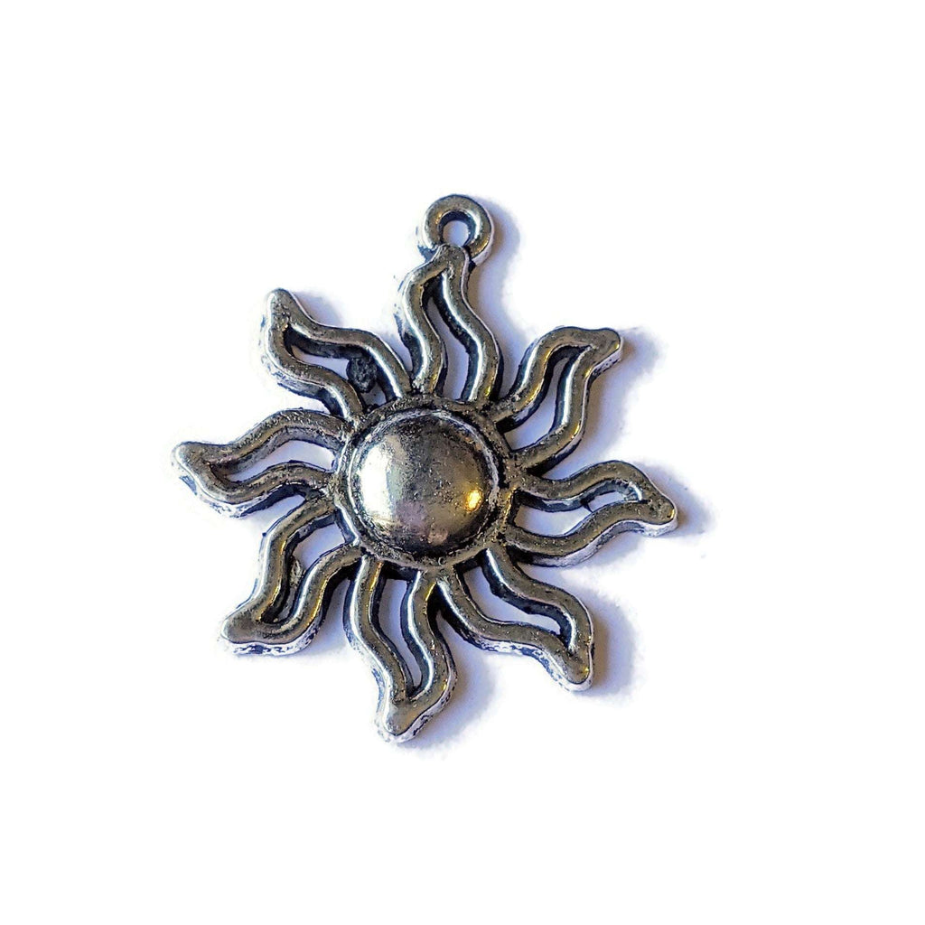 Silver Celestial Sun Charm Pendant