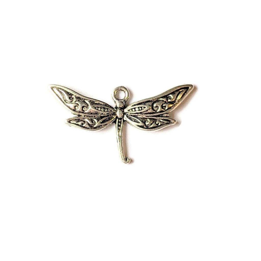 Large Silver Dragonfly Charm Pendant