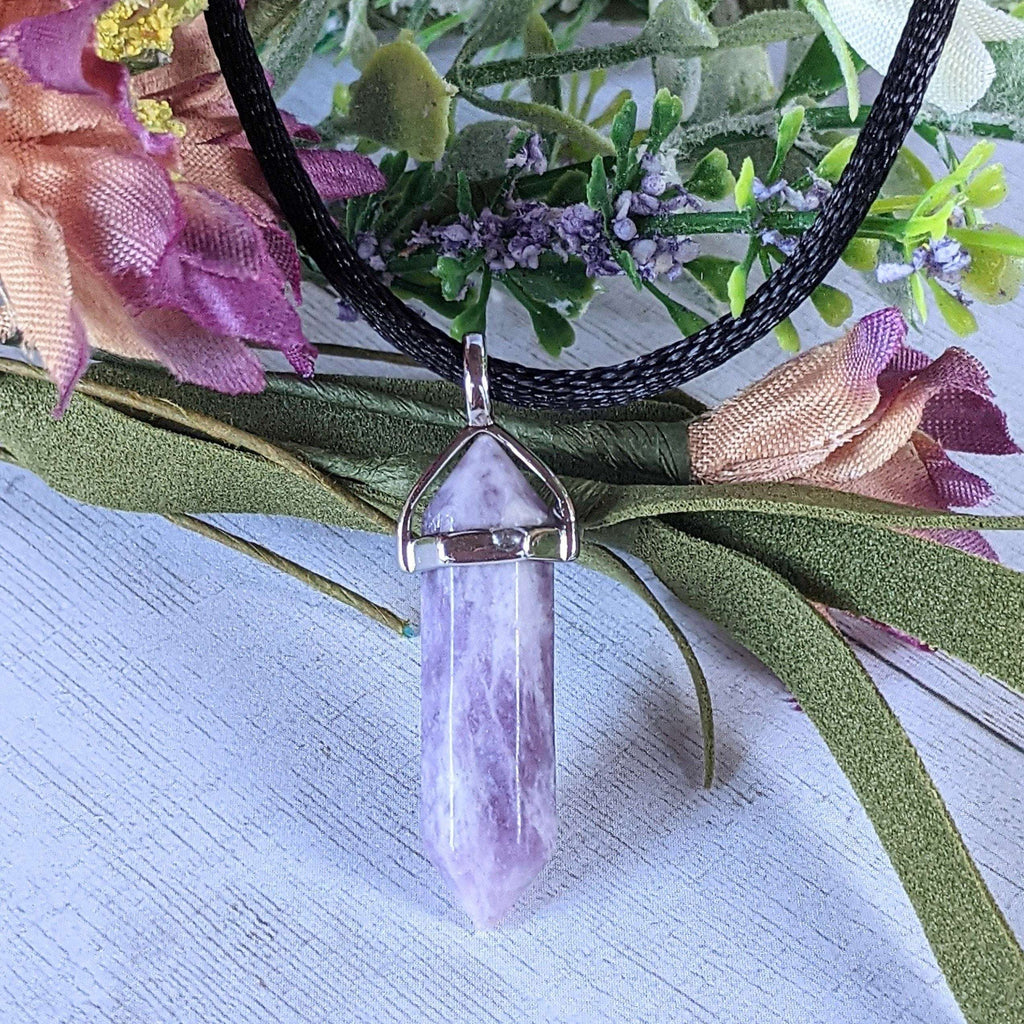 Natural Gemstone Crystal Point Pendant necklace, 30 inch