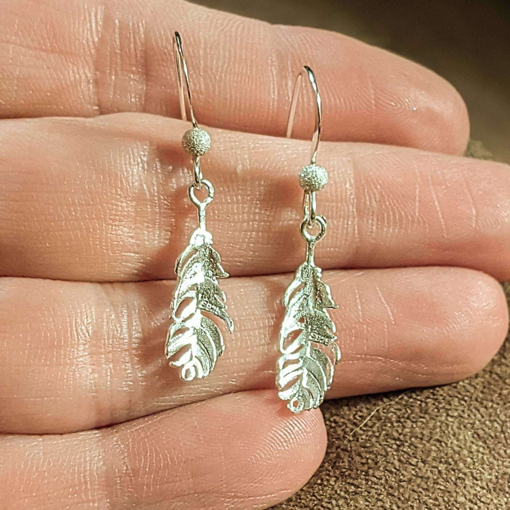 Feather Sterling Silver dangle earrings