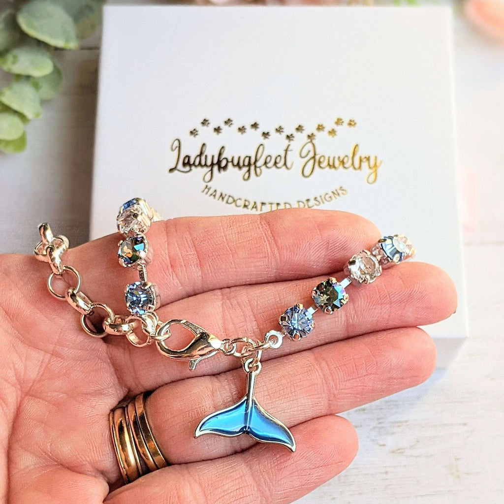 Whale/Dolphin Tail Faceted Crystal Bracelet