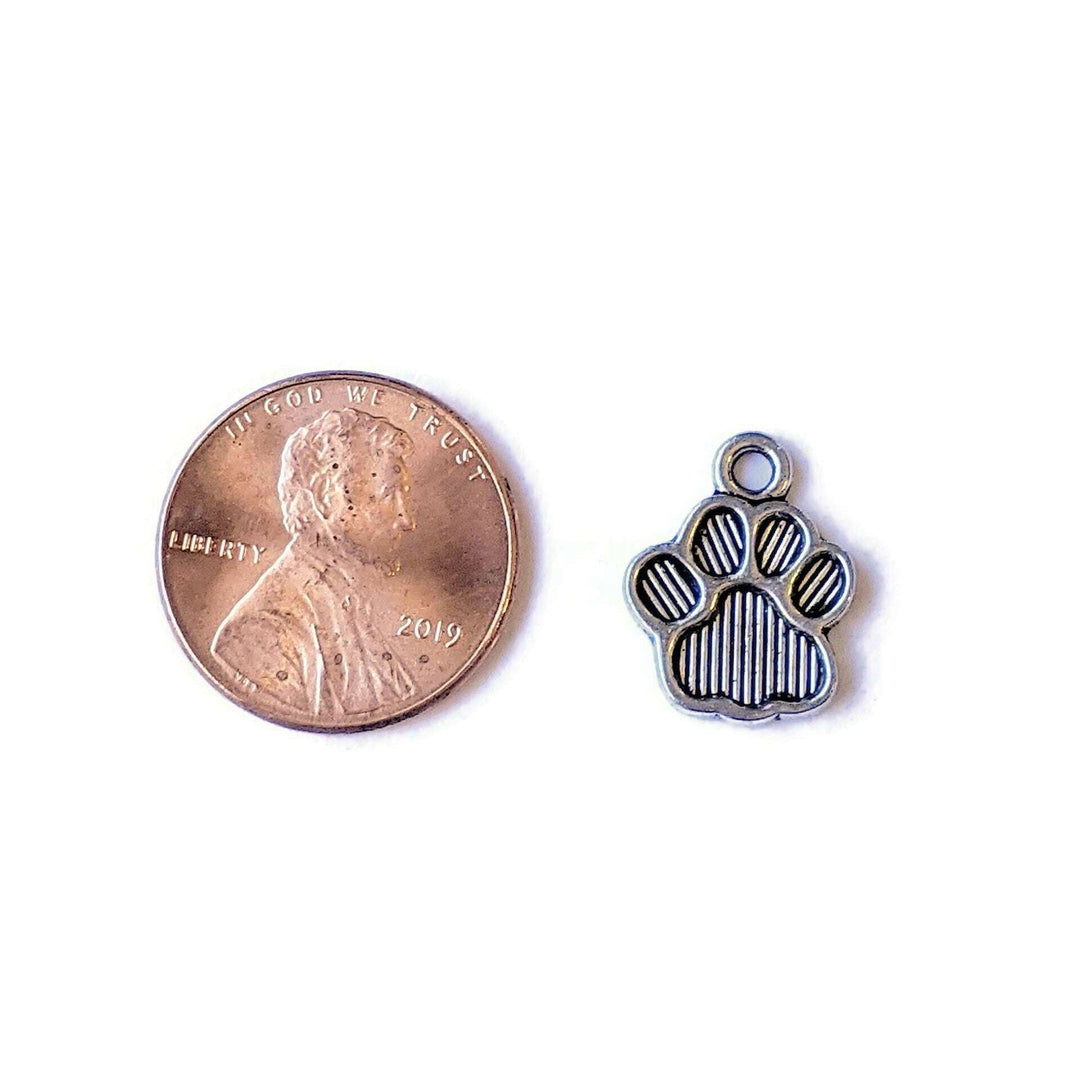 Tiny Textured Dog/Cat Paw Print Charm
