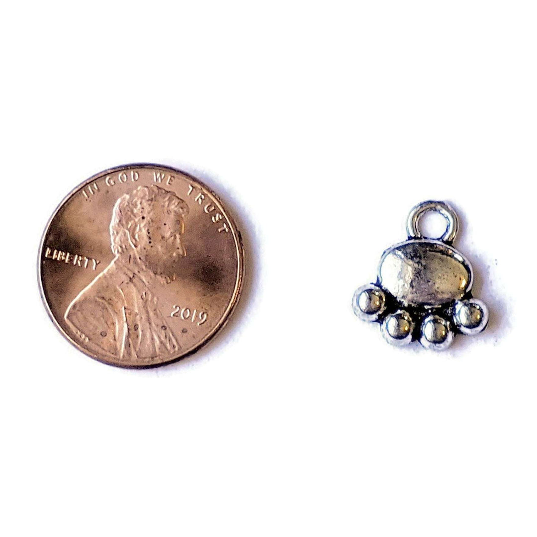 Tiny Puffy Dog/Cat Paw Print Charm