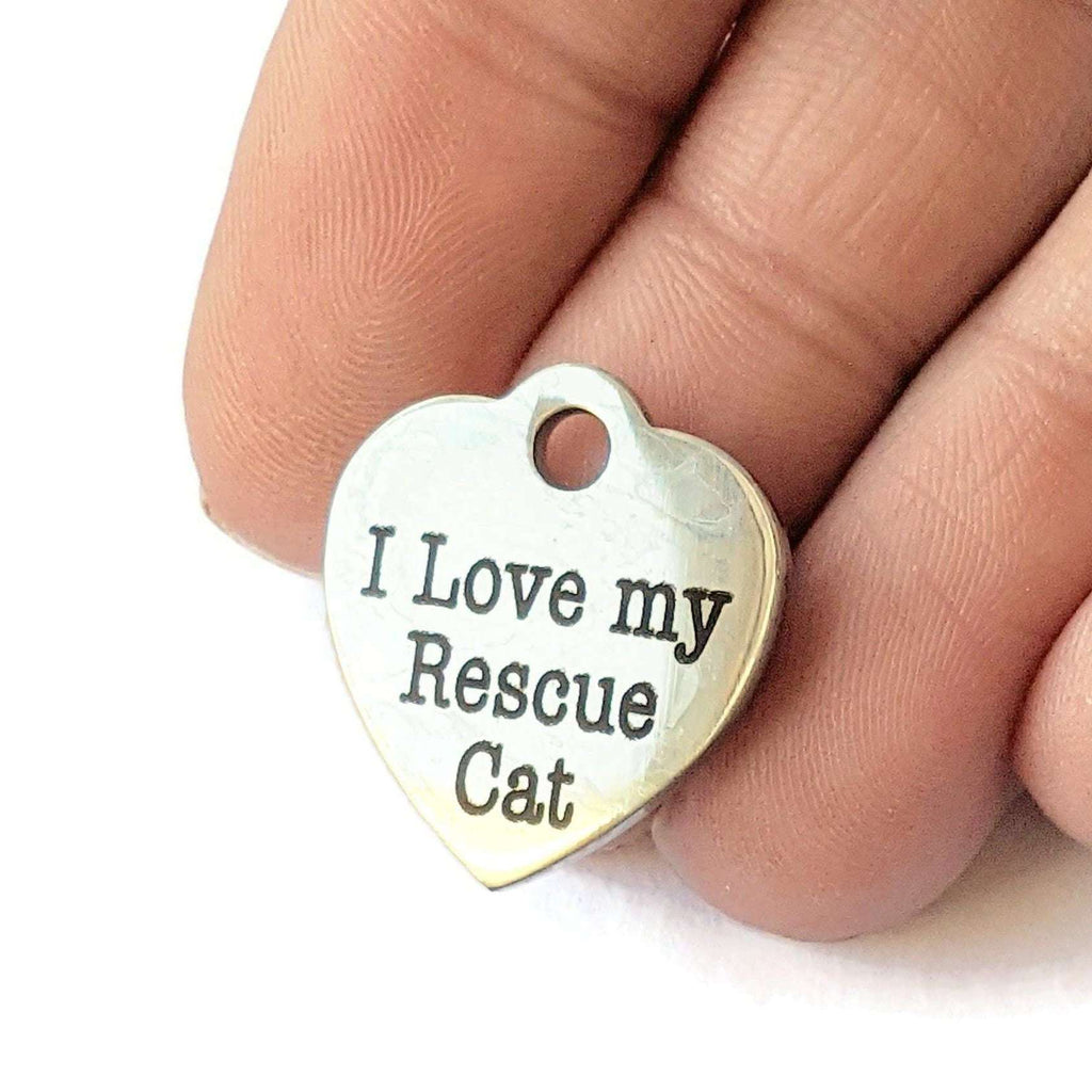 I Love My Rescue Cat Charm