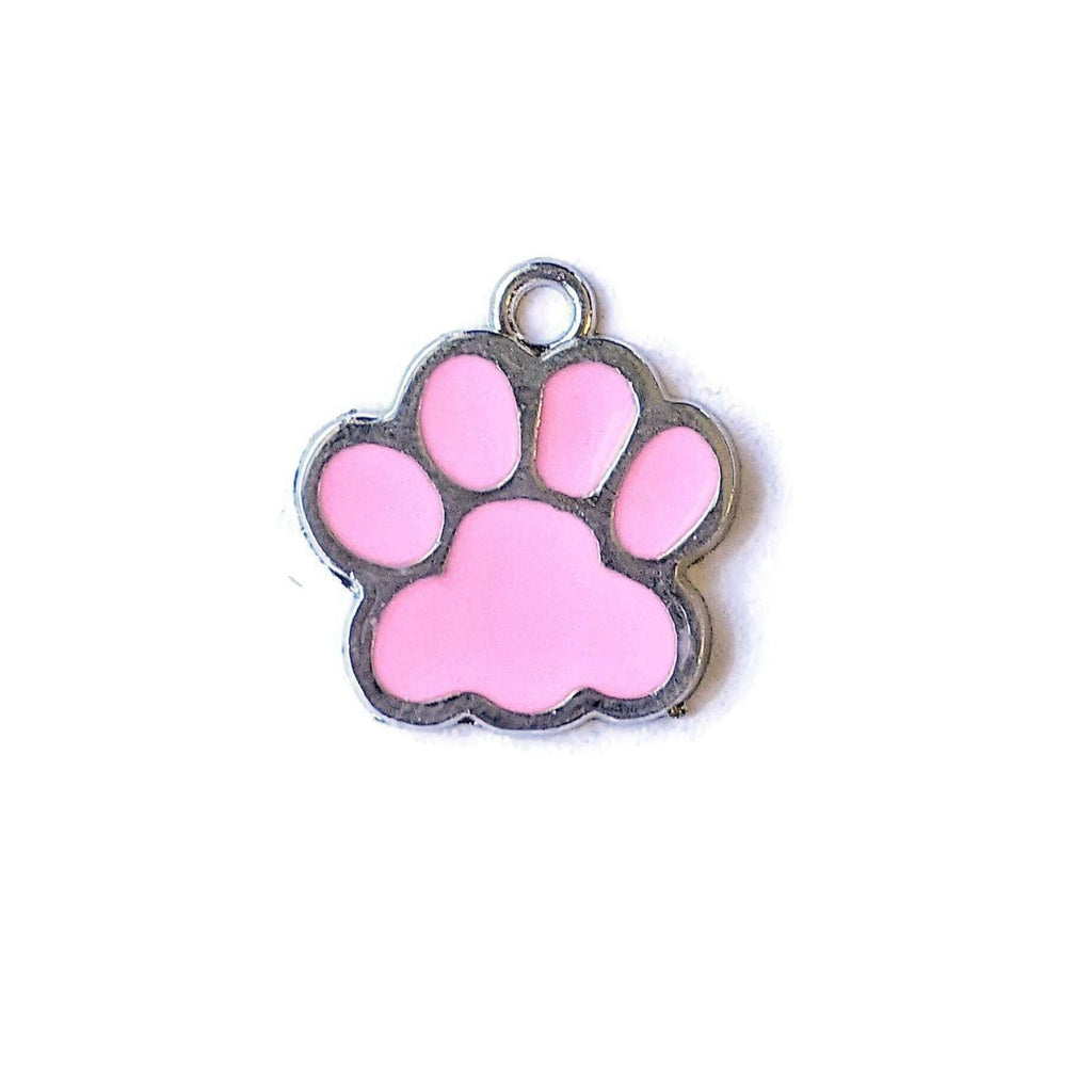 Pink Enamel Dog/Cat Paw Print Charm