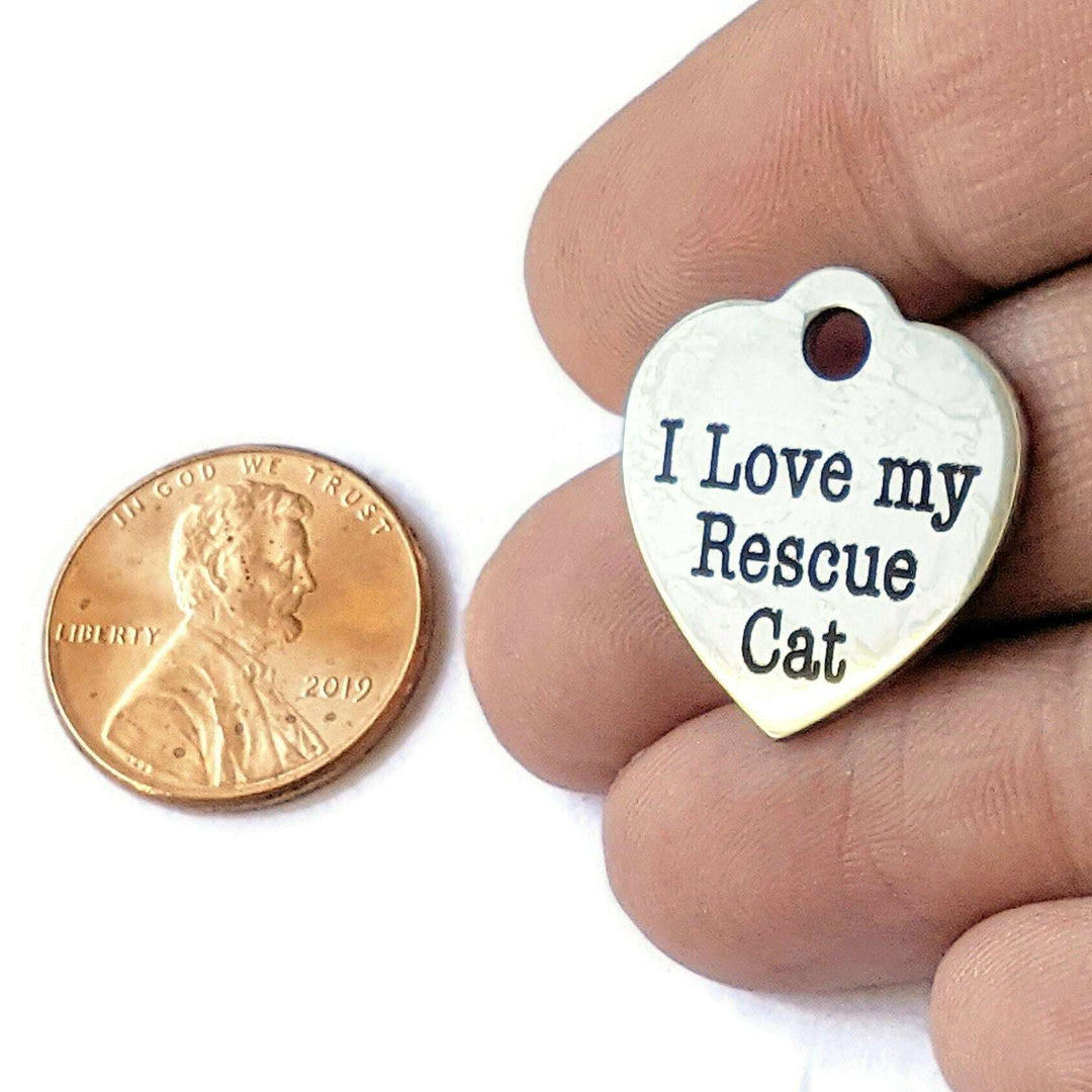 I Love My Rescue Cat Charm