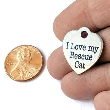 I Love My Rescue Cat Charm