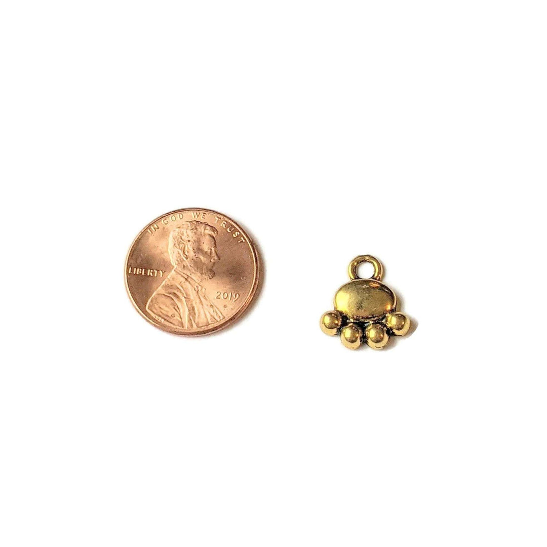 Gold Tiny Puffy Cat/Dog Paw Charm