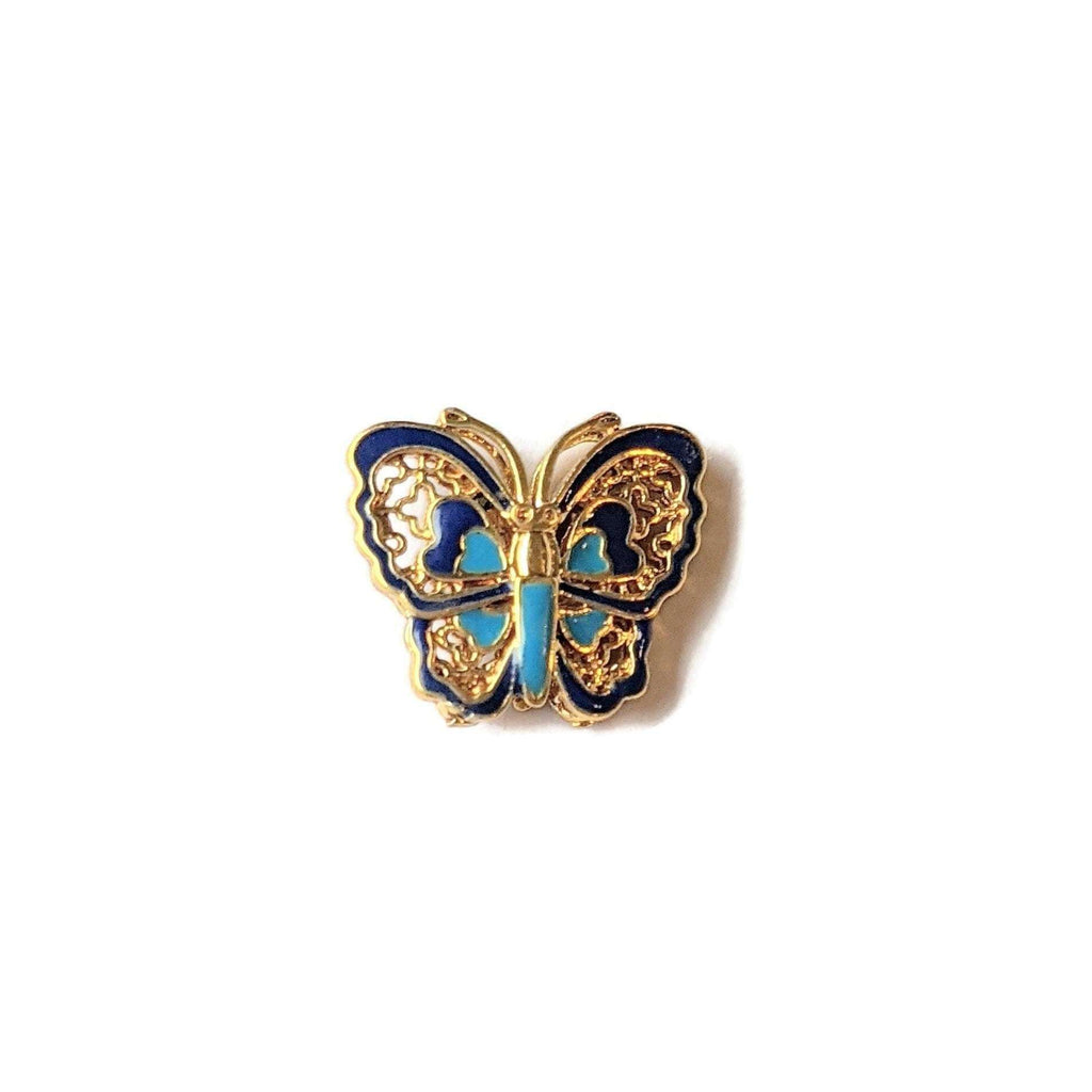 Gold Cloisonne Butterfly Slider Charm