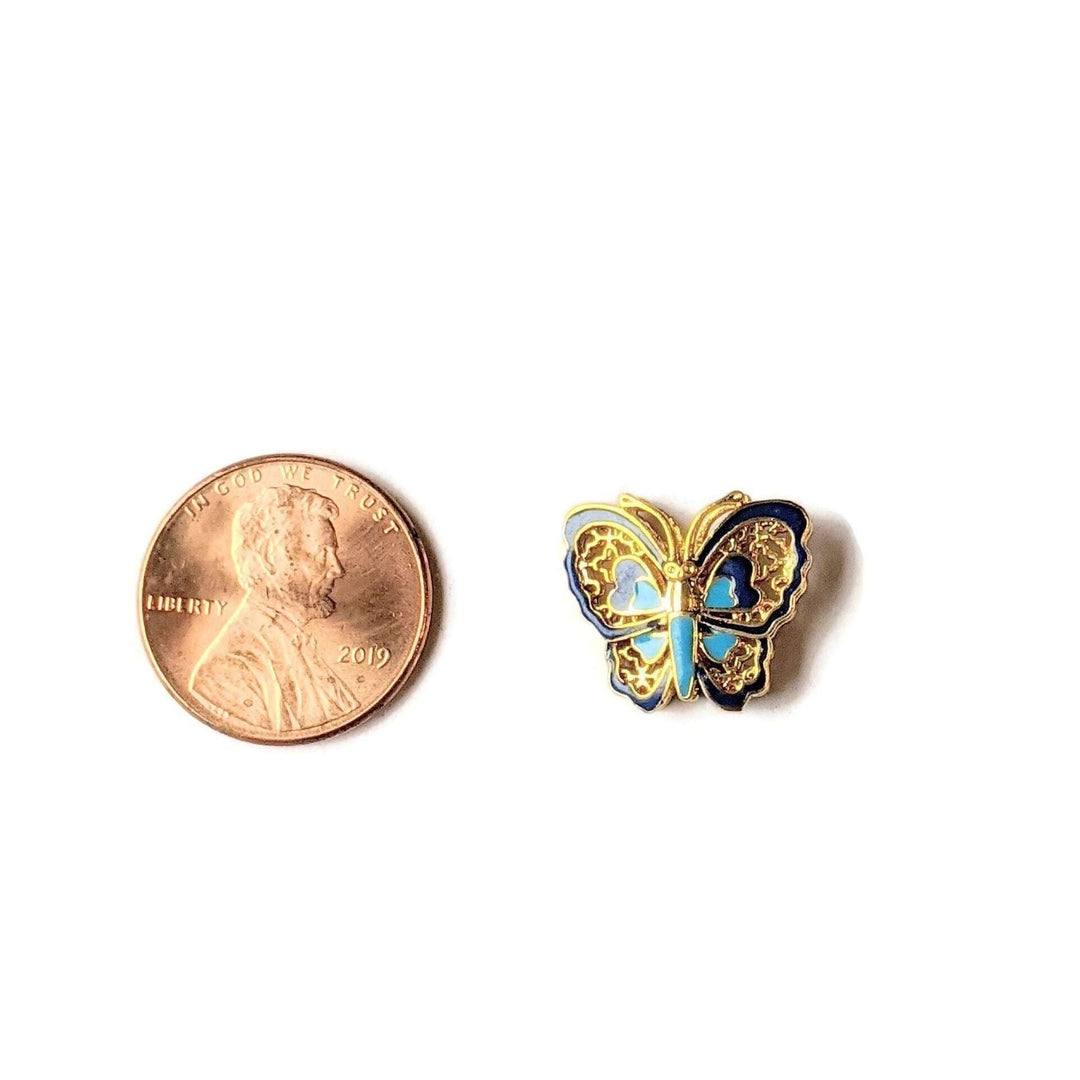 Gold Cloisonne Butterfly Slider Charm