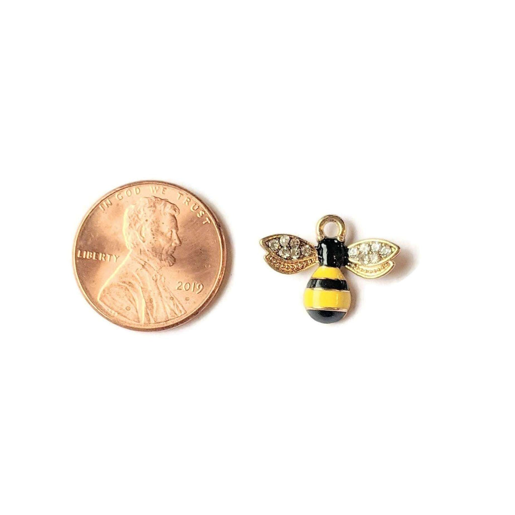 Enamel and Rhinestone Bee Charm