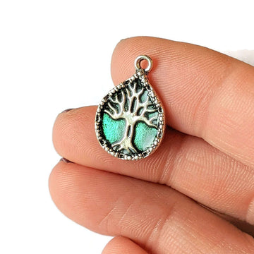 Tree Of Life Enamel Tear Drop Charm