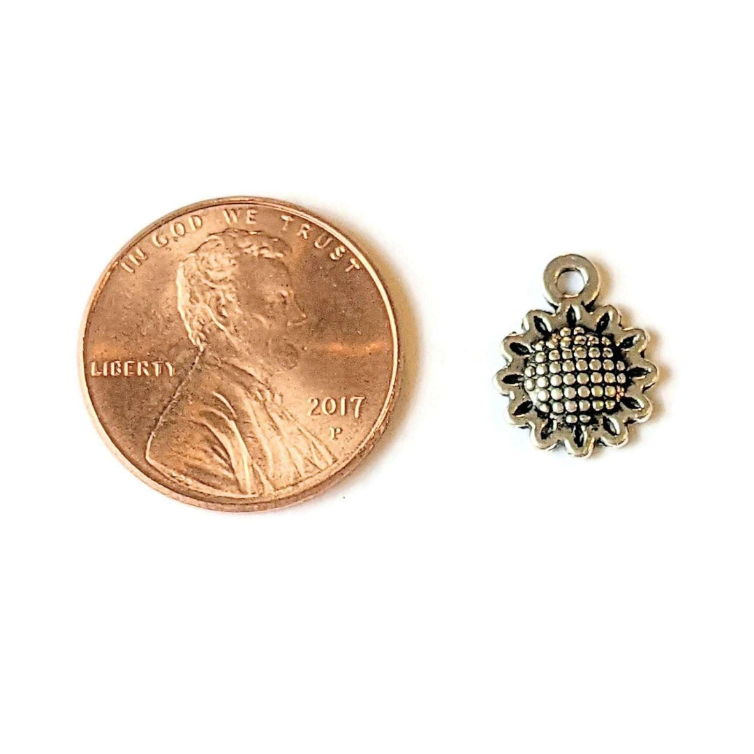Silver Small Sunflower Charm