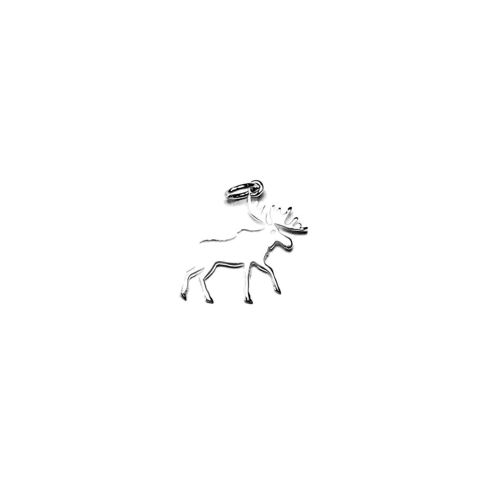 Sterling Silver Moose Silhouette Charm Pendant