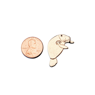 Stainless Steel Silver Large Manatee Pendant