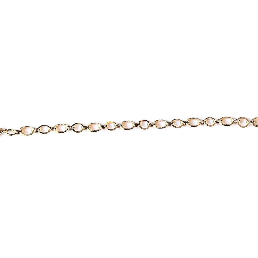 Shiny Gold Textured Oval Link Charm Bracelet Base - D.I.Y. - BUILD YOUR CHARM BRACELET!