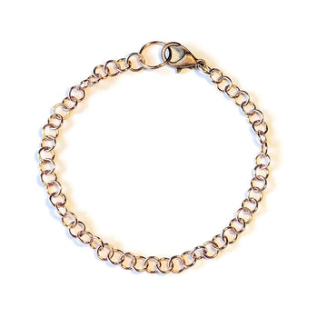 Rose Gold Small Rolo Charm Bracelet Base - D.I.Y. - BUILD YOUR CHARM BRACELET!