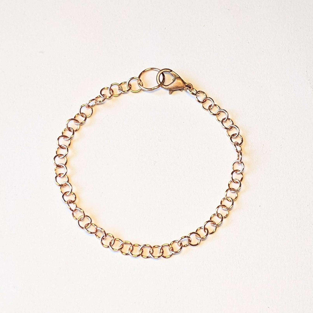 Rose Gold Small Rolo Charm Bracelet Base - D.I.Y. - BUILD YOUR CHARM BRACELET!
