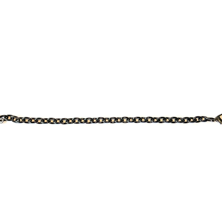 Black Stainless Steel Oval Link Charm Bracelet Base - D.I.Y. - BUILD YOUR CHARM BRACELET!