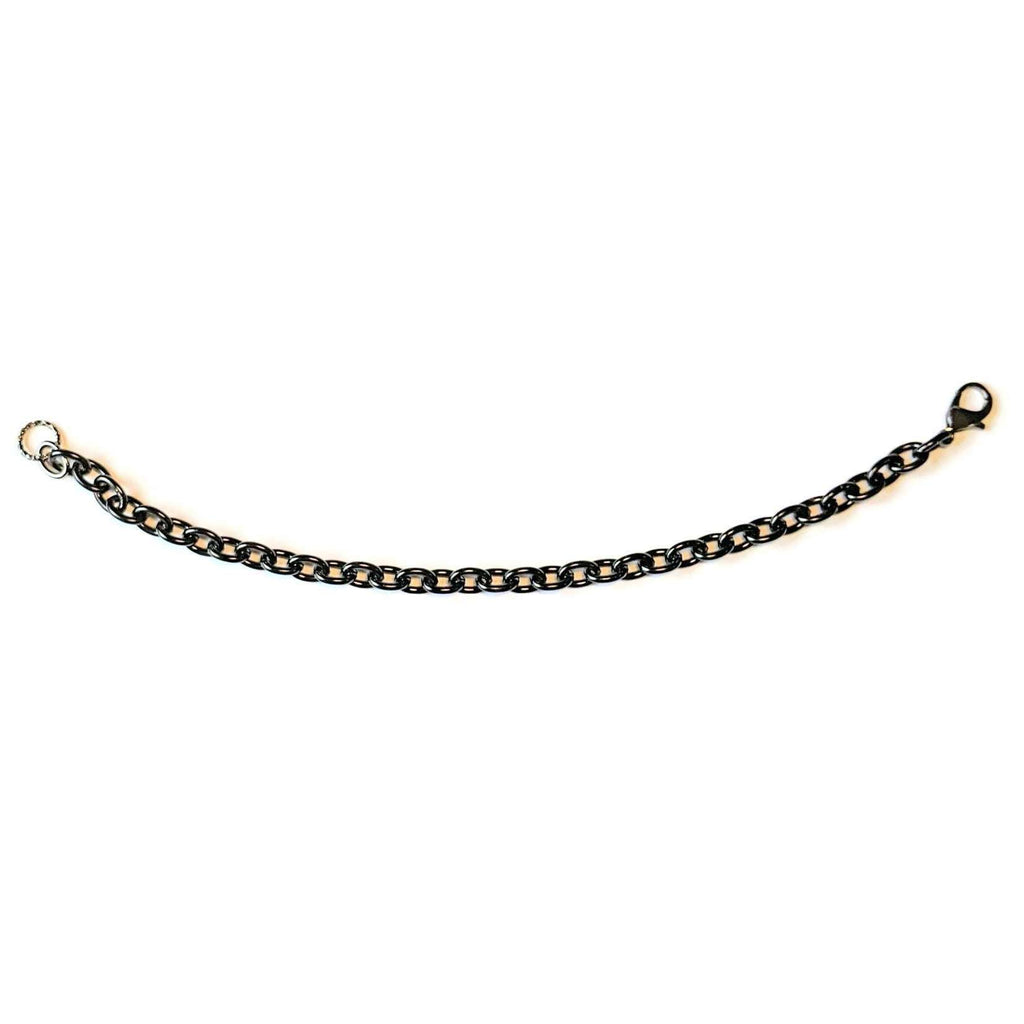 Black Stainless Steel Oval Link Charm Bracelet Base - D.I.Y. - BUILD YOUR CHARM BRACELET!