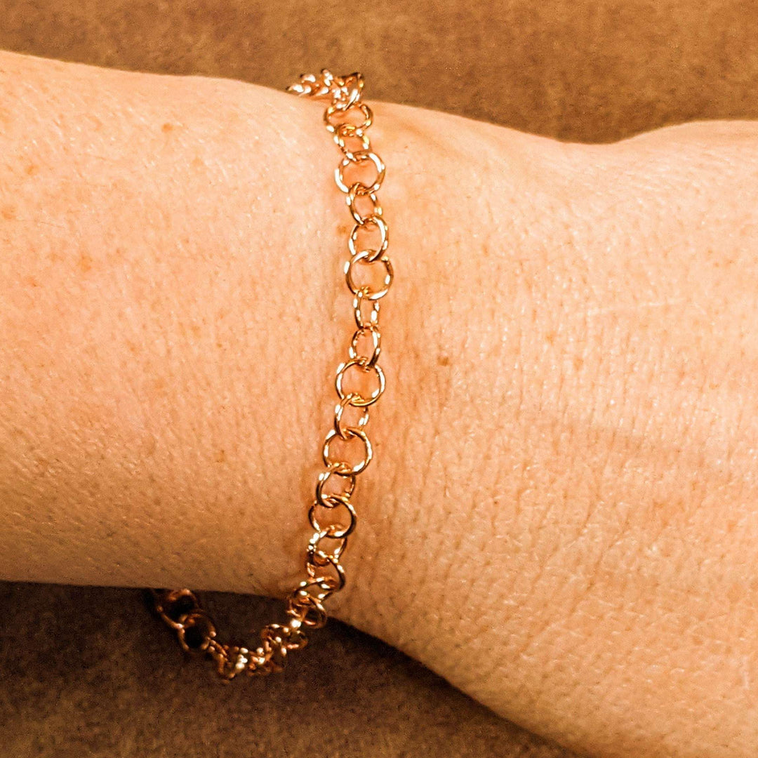 Rose Gold Small Rolo Charm Bracelet Base - D.I.Y. - BUILD YOUR CHARM BRACELET!