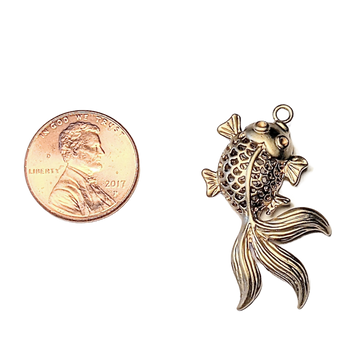 Gold 3D Koi Fish Charm Pendant