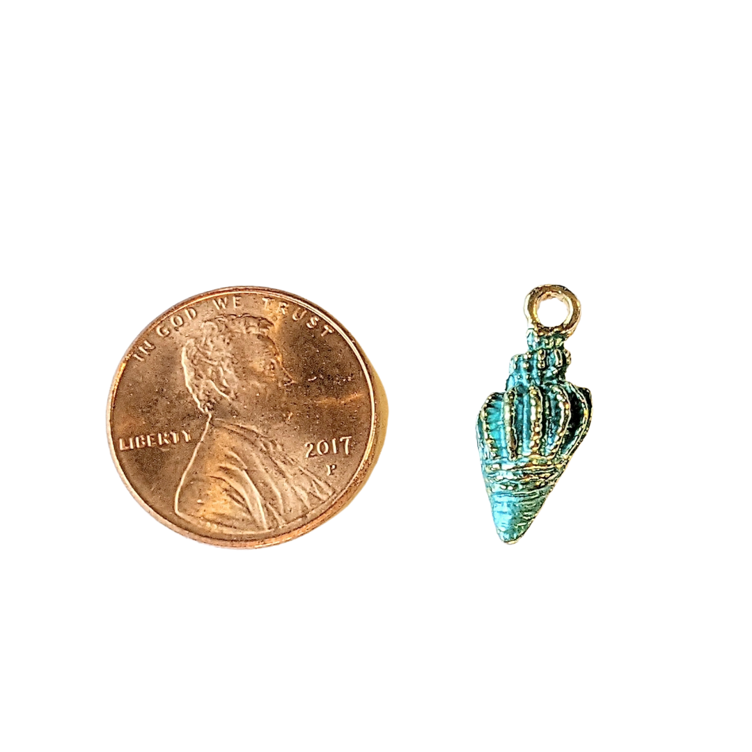 Blue Enamel Conch Seashell Charm