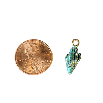 Blue Enamel Conch Seashell Charm